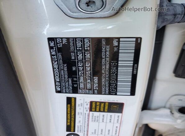 4JGFB4JBXMA384151 2021 MERCEDES-BENZ GLE White Widok komory silnika