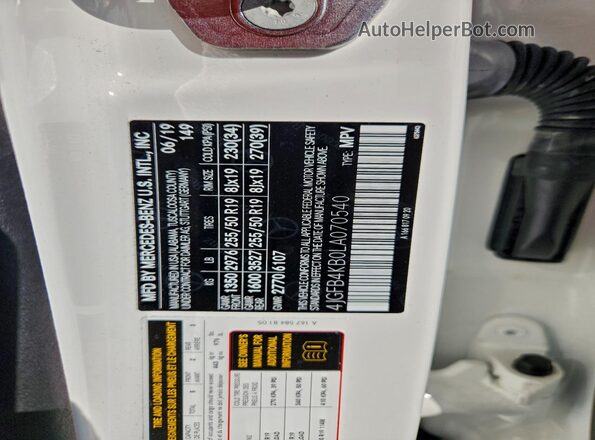 4JGFB4KB0LA070540 2020 MERCEDES-BENZ GLE White Widok komory silnika