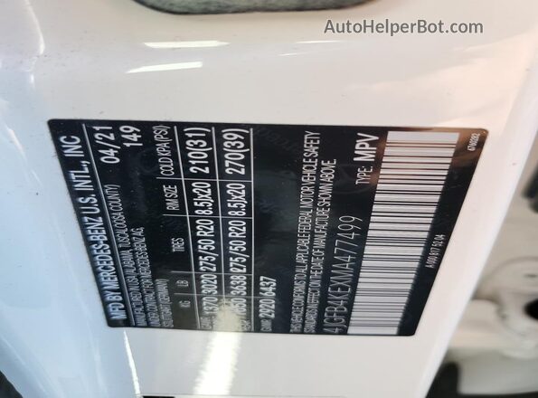 4JGFB4KEXMA477499 2021 MERCEDES-BENZ GLE White Սալոնի 360 աստիճան տեսք