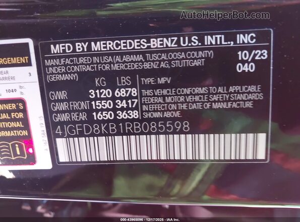 4JGFD8KB1RB085598 2024 MERCEDES-BENZ AMG GLE 63 COUPE Black Շարժիչի բաժամունքի տեսք