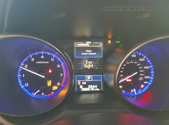 4S3BNAN66H3047895 2017 SUBARU LEGACY Blue Instrument cluster view