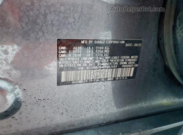 4S3BWAD65P3003089 2023 SUBARU LEGACY Gray Vista del compartimento del motor
