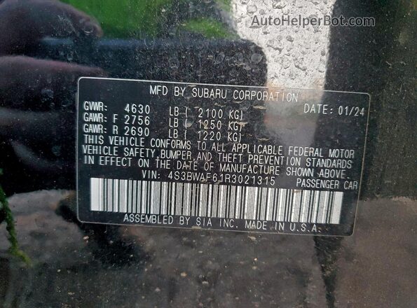 4S3BWAF61R3021315 2024 SUBARU LEGACY Black 