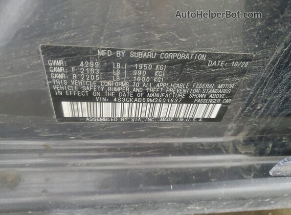 4S3GKAB69M3601637 2021 SUBARU IMPREZA Gray ძრავის განყოფილების ხედი