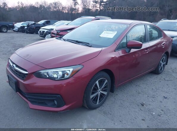 4S3GKAD64M3607276 2021 SUBARU IMPREZA Red წინა მარცხენა ხედი სამი მეოთხედიდან
