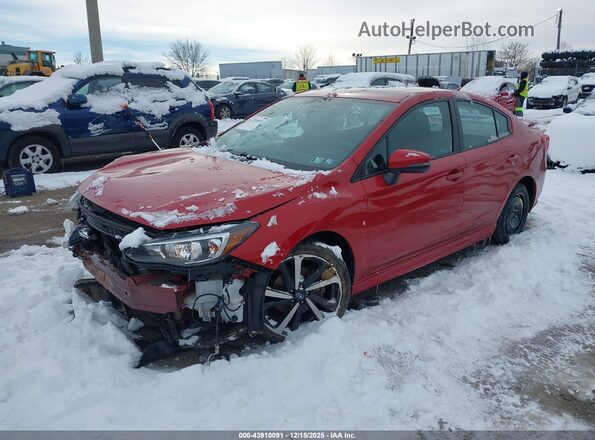 4S3GKAM69L3615226 2020 SUBARU IMPREZA Red Առջևի ձախ երեք քառորդ տեսարան