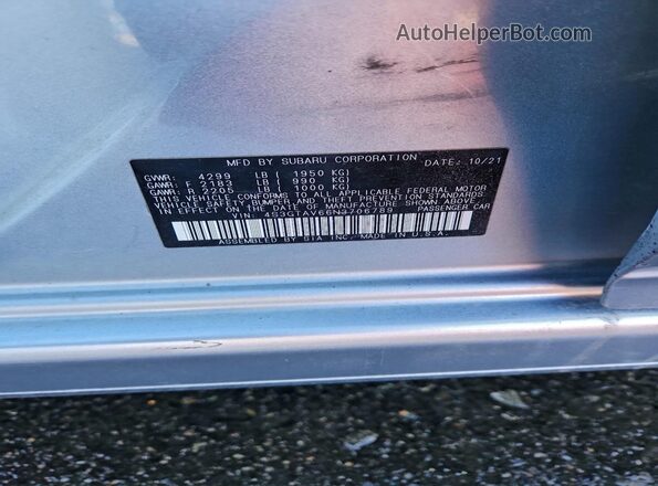 4S3GTAV66N3706789 2022 SUBARU IMPREZA Silver Widok komory silnika