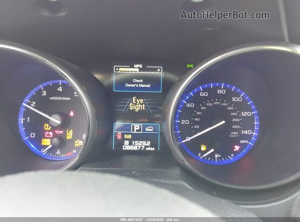 4S4BSANC6K3258029 2019 SUBARU OUTBACK White უკანა სავარძლების ხედი