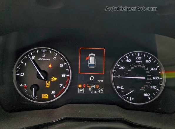 4S4BTAEC8L3158285 2020 SUBARU OUTBACK Black Սարքավորումների վահանակի տեսք
