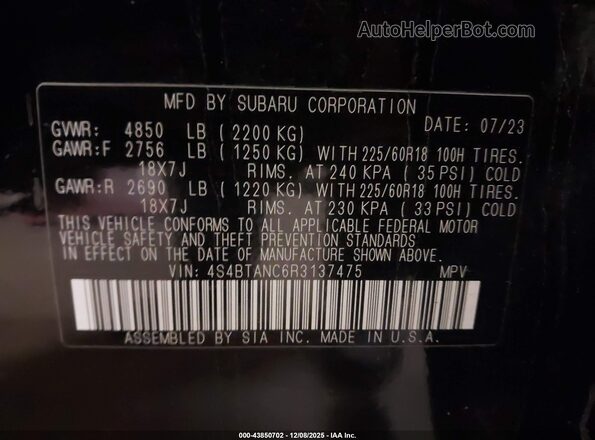4S4BTANC6R3137475 2024 SUBARU OUTBACK Black 