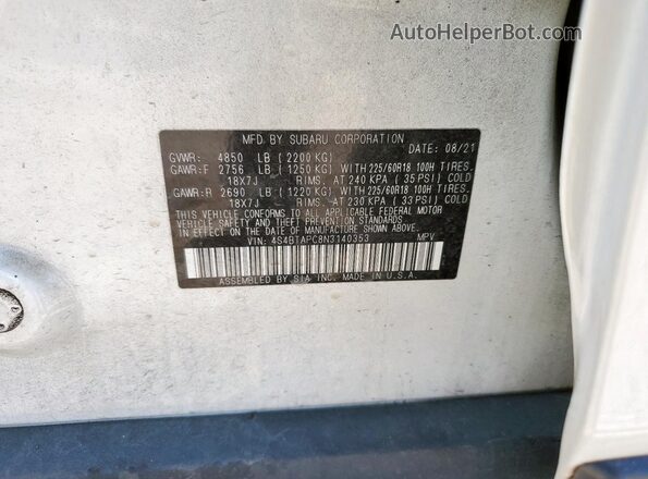 4S4BTAPC8N3140353 2022 SUBARU OUTBACK White 
