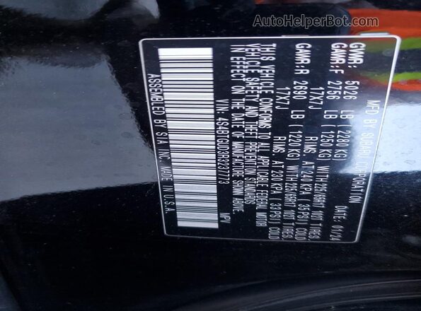 4S4BTGUD3R3237773 2024 SUBARU OUTBACK Black Вид наклейки з VIN-кодом