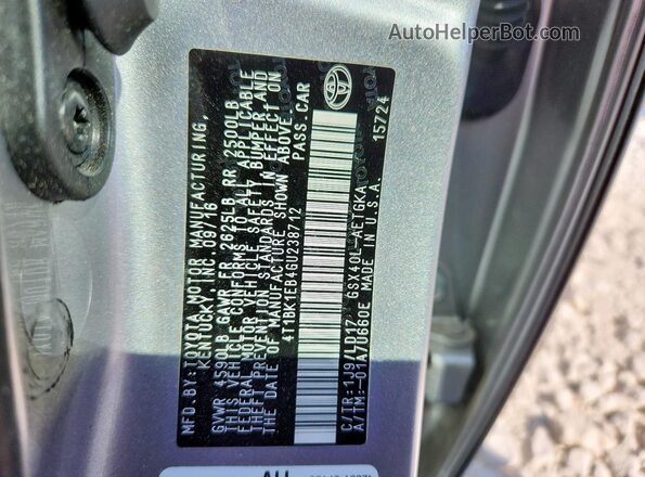 4T1BK1EB4GU238712 2016 TOYOTA LE Серебряный Вид подкапотного пространства