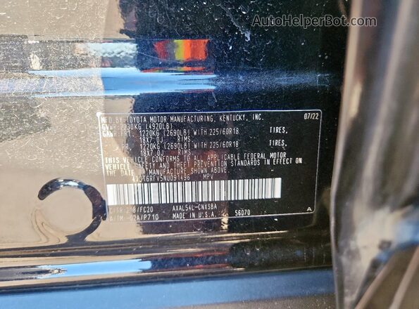 4T3T6RFV5NU091496 2022 TOYOTA RAV4 Black Vista del compartimento del motor