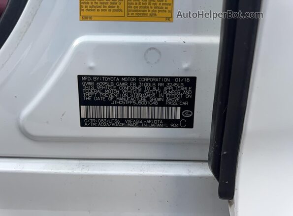 JTHC51FF5J5001048 2018 LEXUS LS White Widok wnętrza z tyłu
