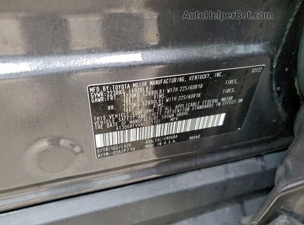 4T3D6RFV4NU073107 2022 TOYOTA LIMITED Gray Панорамний вид салону 360°