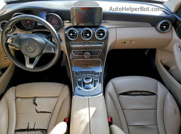 55SWF4JB9HU202122 2017 MERCEDES-BENZ C White Widok deski rozdzielczej