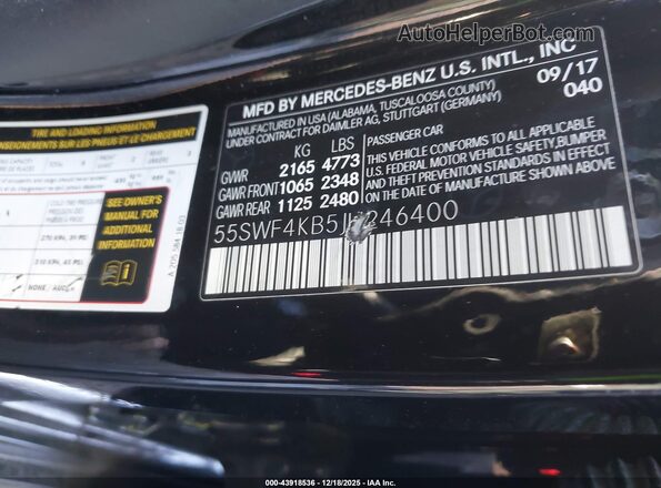55SWF4KB5JU246400 2018 MERCEDES-BENZ C-CLASS Black 