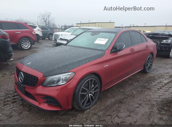 55SWF6EBXKU292331 2019 MERCEDES-BENZ AMG C 43 Burgundy წინა მარცხენა ხედი სამი მეოთხედიდან