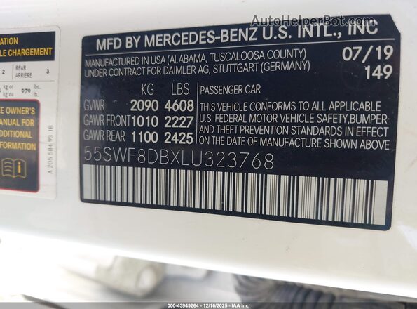 55SWF8DBXLU323768 2020 MERCEDES-BENZ C-CLASS Black ძრავის განყოფილების ხედი