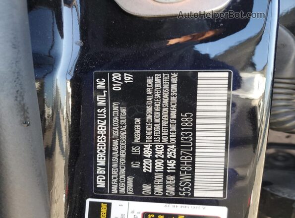 55SWF8HB7LU331885 2020 MERCEDES-BENZ C Black Widok komory silnika