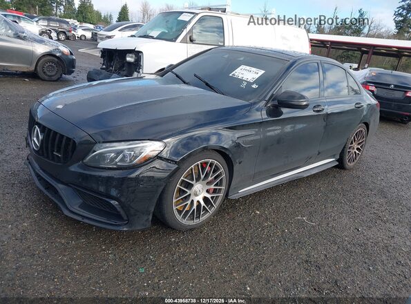 55SWF8HB9GU100346 2016 MERCEDES-BENZ AMG C 63 Black Առջևի ձախ երեք քառորդ տեսարան