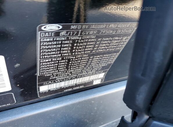 SALWG2FK1HA684324 2017 LAND ROVER RANGE Black Widok wnętrza 360 stopni
