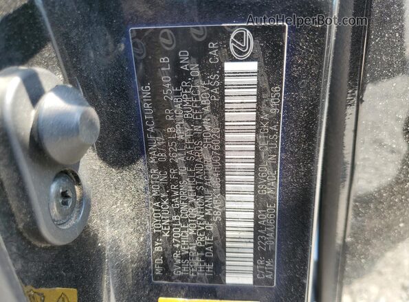 58ABK1GG4HU076020 2017 LEXUS ES Black 