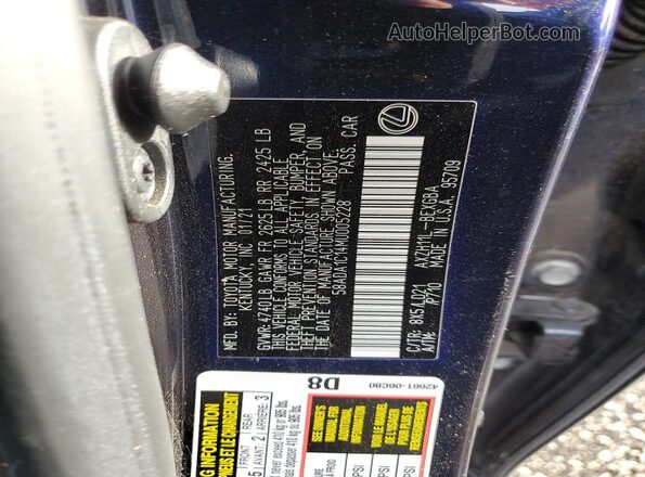 58ADA1C14MU005228 2021 LEXUS ES Blue Engine compartment view