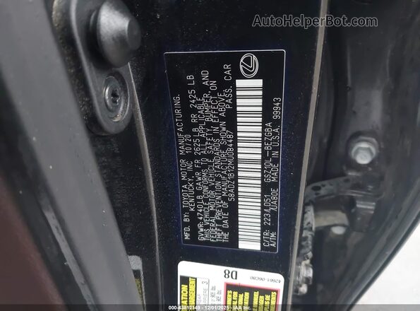 58ADZ1B12MU084487 2021 LEXUS ES 350 Black Widok komory silnika