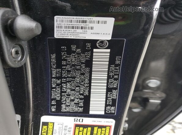 58ADZ1B18MU089189 2021 LEXUS ES Black Vista del compartimento del motor