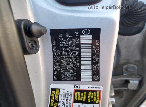 58AEZ1B10MU085738 2021 LEXUS ES Silver Vista del compartimento del motor