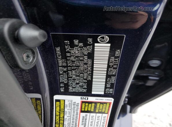 58AFZ1B13MU109891 2021 LEXUS ES Blue Vista del compartimento del motor
