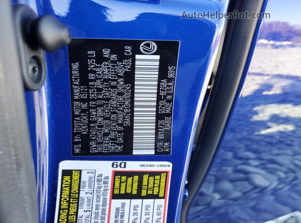 58AHZ1B13MU100245 2021 LEXUS ES Blue Vista del compartimento del motor