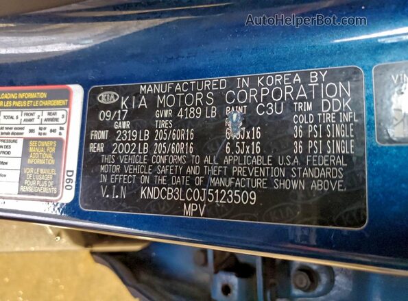 KNDCB3LC0J5123509 2018 KIA NIRO Blue 