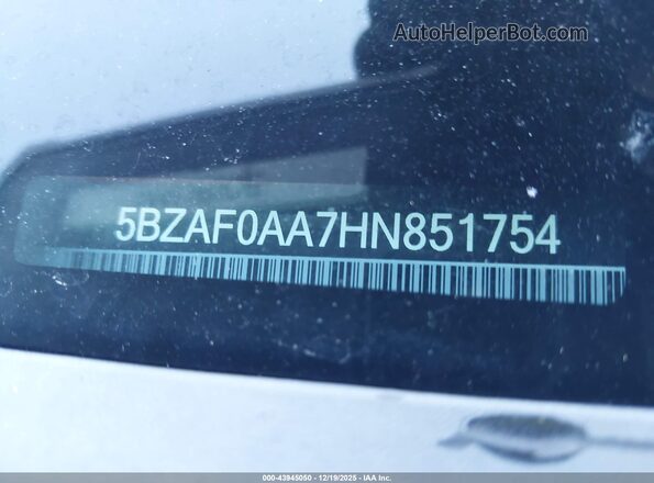 5BZAF0AA7HN851754 2017 NISSAN NV PASSENGER NV3500 HD Burgundy 
