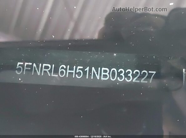 5FNRL6H51NB033227 2022 HONDA ODYSSEY Белый Вид подкапотного пространства