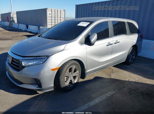 5FNRL6H57NB009448 2022 HONDA ODYSSEY Gray Առջևի ձախ երեք քառորդ տեսարան