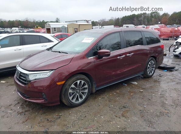 5FNRL6H76MB016245 2021 HONDA ODYSSEY Red Առջևի ձախ երեք քառորդ տեսարան