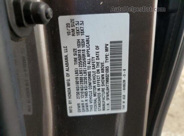 5FNRL6H77MB021065 2021 HONDA ODYSSEY Brown 