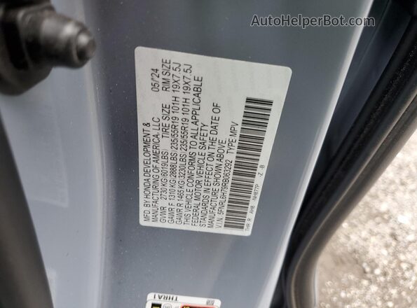 5FNRL6H79RB063292 2024 HONDA ODYSSEY Blue VIN კოდის სტიკერის ხედი