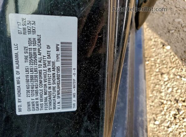 5FNRL6H83JB021505 2018 HONDA ODYSSEY Black 