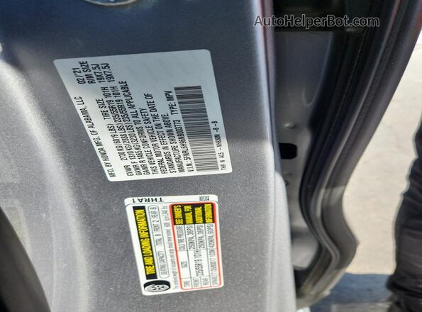 5FNRL6H96NB003773 2022 HONDA ODYSSEY Silver Вид наклейки з VIN-кодом
