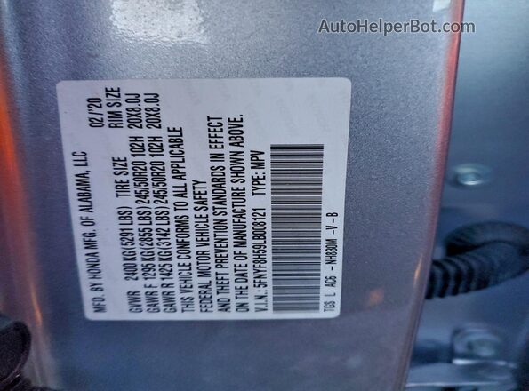 5FNYF8H59LB008121 2020 HONDA PASSPORT Gray სალონის 360-გრადუსიანი ხედი