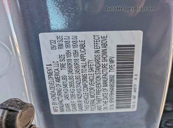 5FNYF8H64NB028692 2022 HONDA PASSPORT Синий Панорамный вид салона 360°