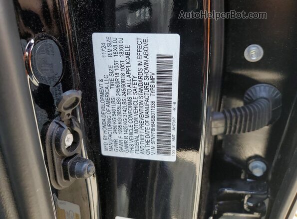 5FNYF8H64SB011936 2025 HONDA PASSPORT Black VIN კოდის სტიკერის ხედი