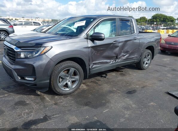 5FPYK3F52MB010688 2021 HONDA RIDGELINE Gray Передня ліва чверть
