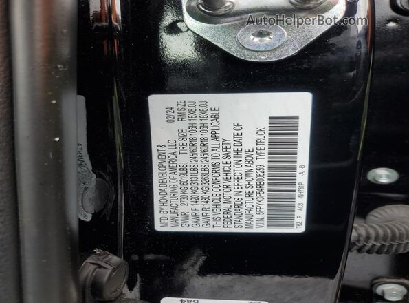5FPYK3F54RB006259 2024 HONDA RIDGELINE Black 