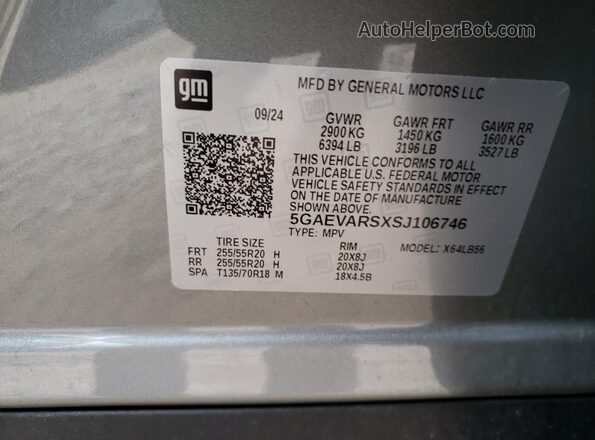 5GAEVARSXSJ106746 2025 BUICK ENCLAVE Gray 