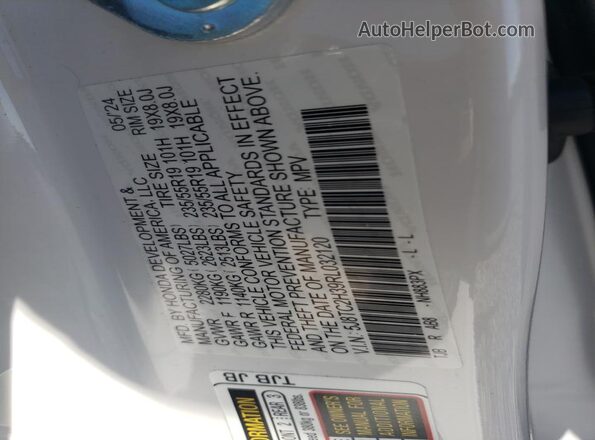 5J8TC2H39RL032120 2024 ACURA RDX White VIN կոդի պիտակի տեսք